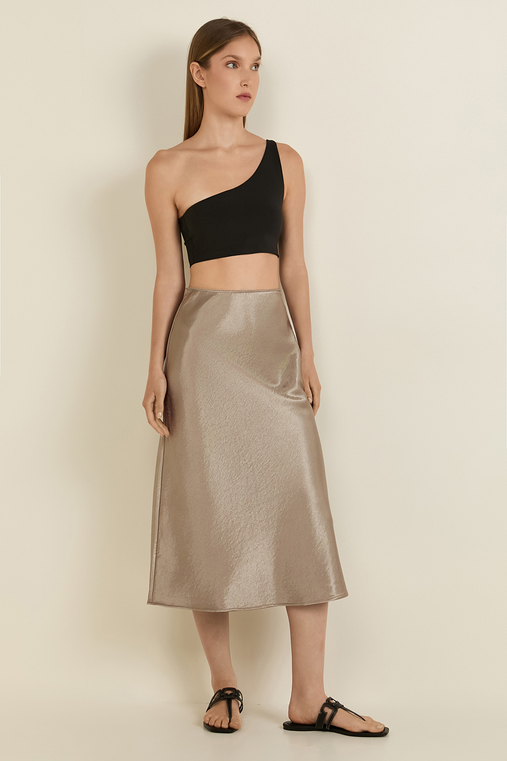 Satin Midi Skirt